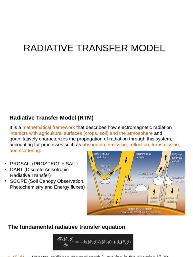 Radiative Transfer Models in Agriculture | PDF | Scattering ...