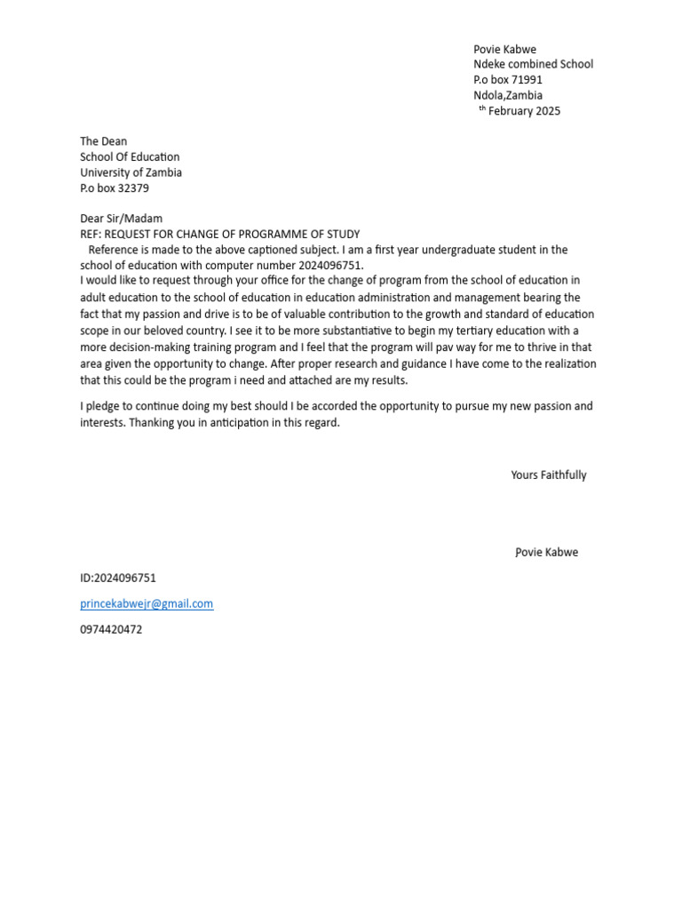 Latter To Dean of Education | PDF