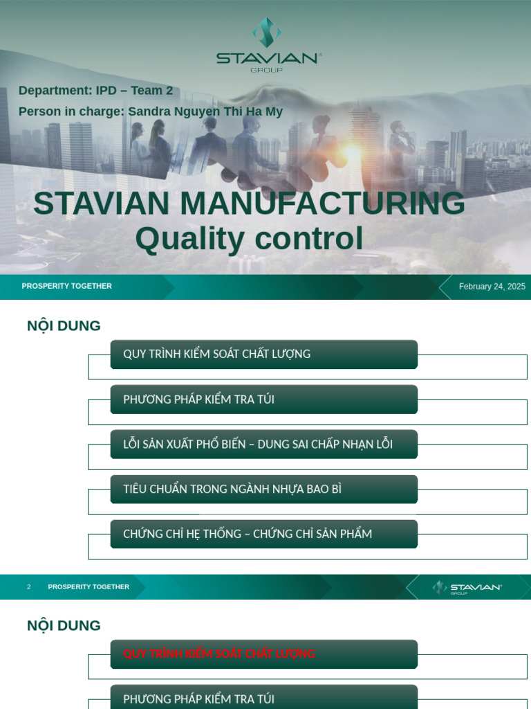 Training - SM - 3. Quality Control | PDF