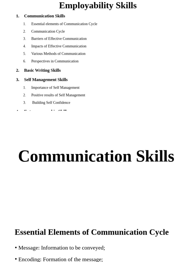 Essential Employability Skills Guide | PDF | Communication | Information