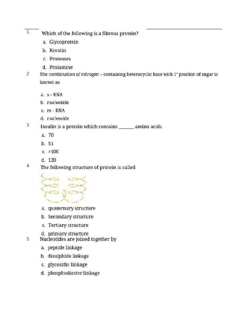 Biomolecules Revision Pdf