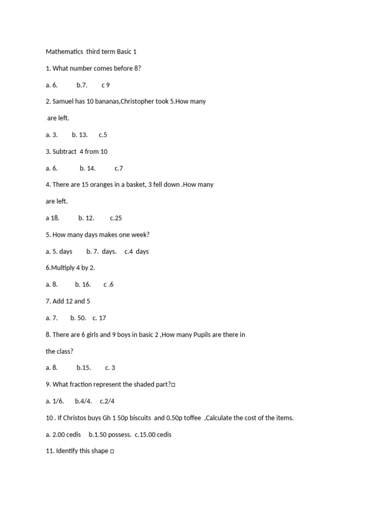 Mathematics Third Term B 1 | PDF