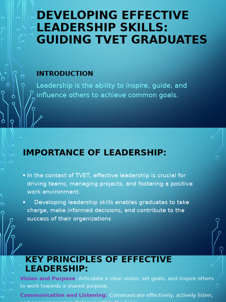 Leadership Skills for TVET Graduates | PDF