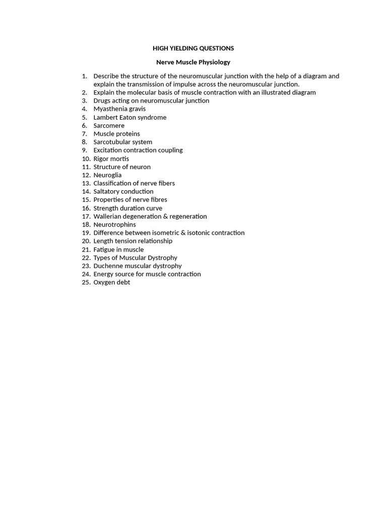 Nerve Muscle Question | PDF