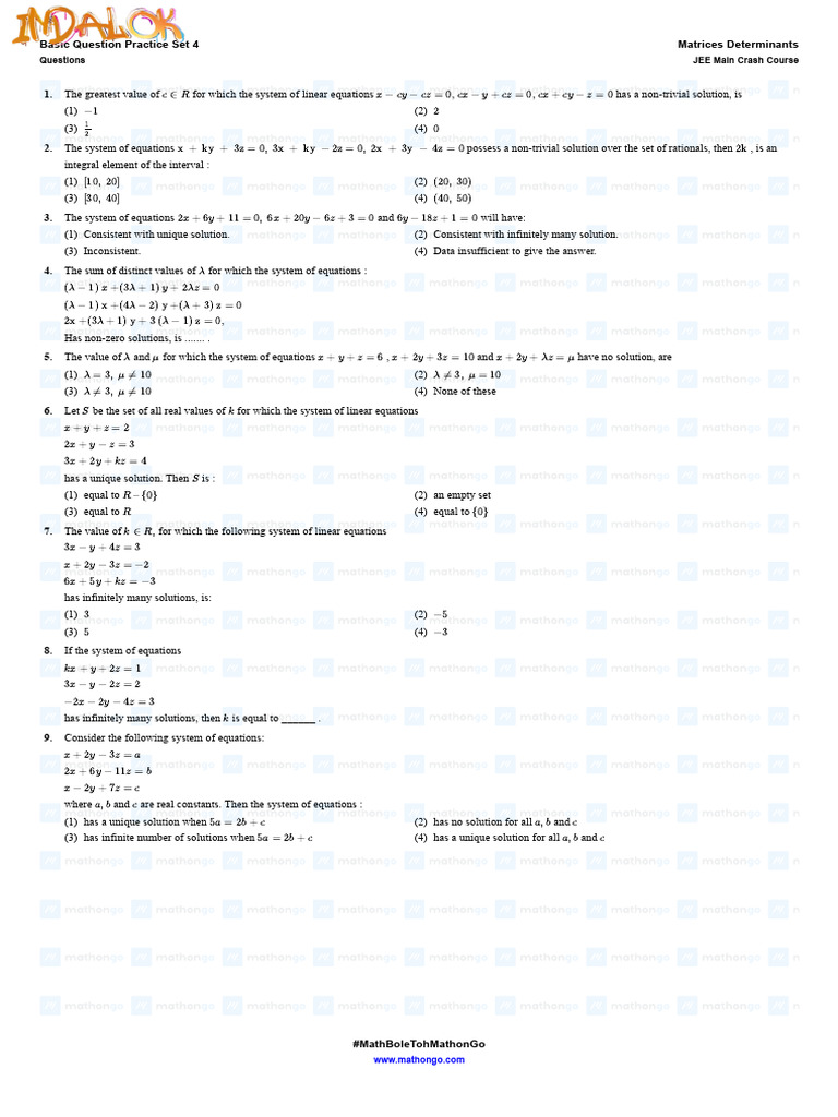 Solutions of Linear Equations Analysis | PDF | Applied Mathematics ...