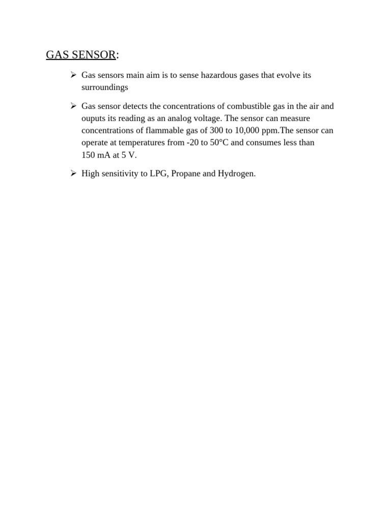 Gas Sensor for Hazardous Gases | PDF