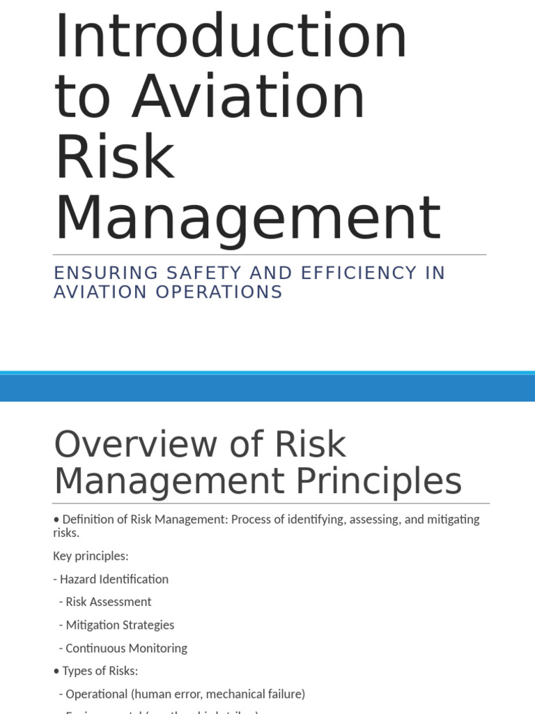 Aviation Risk Management Principles | PDF | Risk | Aviation