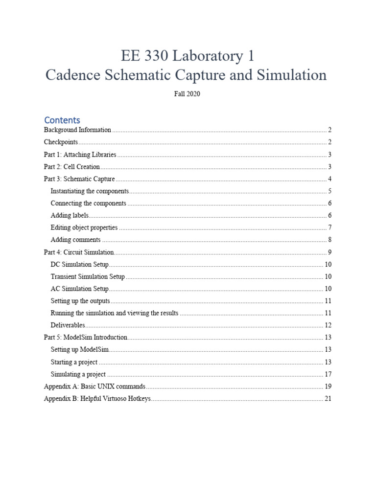 Cadence Virtuoso Lab 1 Guide | PDF | Alternating Current | Electronic ...