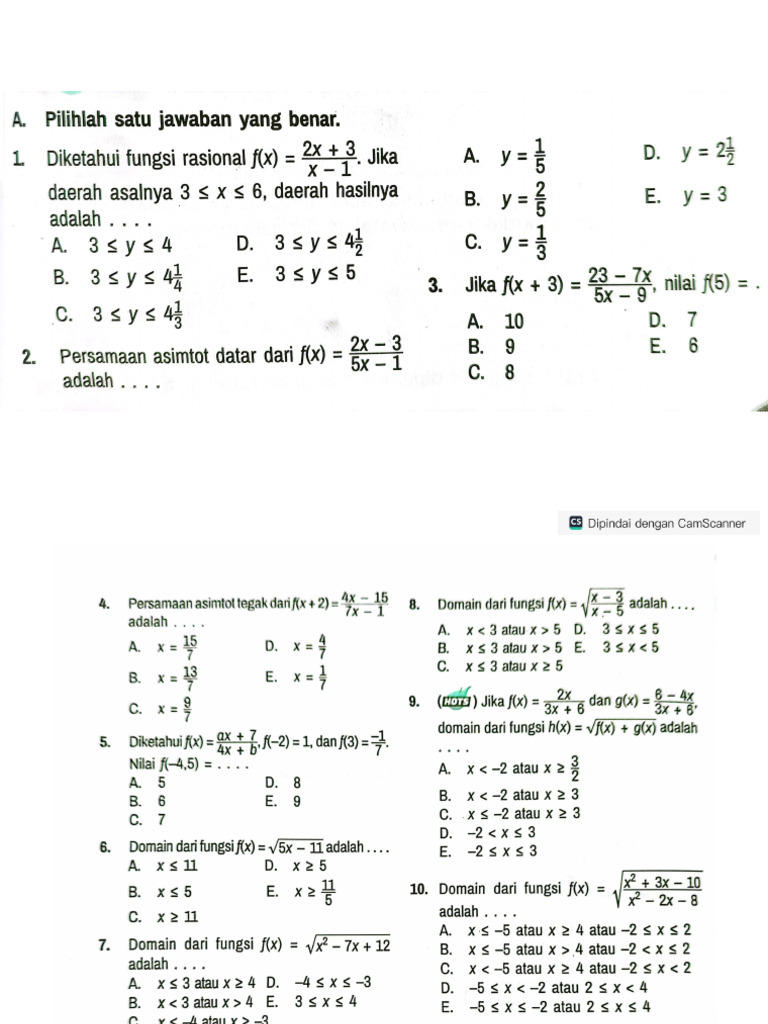 LATIHAN 4B - Fungsi Rasional Dan Irasional | PDF