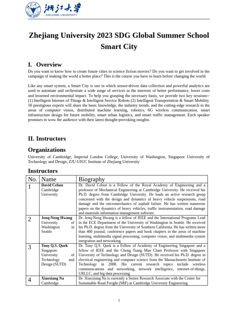 Smart City Innovations Summer School 2023 | PDF | Internet Of Things ...