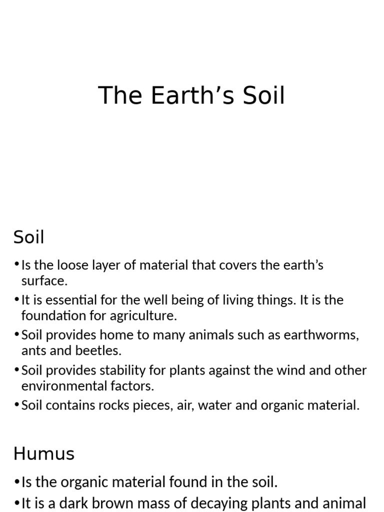 The Earth’s Soil | PDF