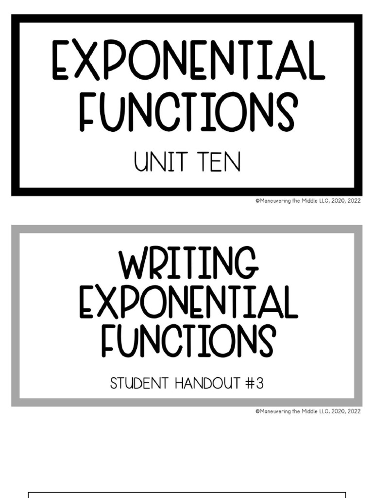 SH3-Writing Exponential Functions | PDF