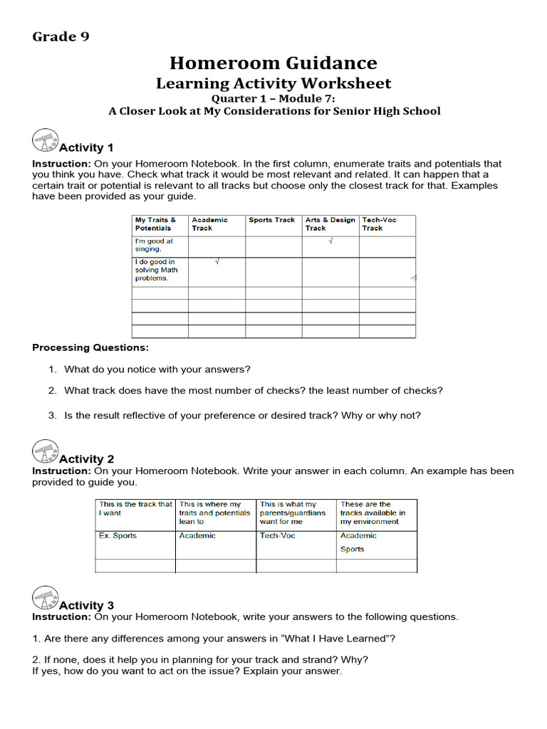 Grade 9 Q1 LAW Homeroom Guidance | PDF | Disciplines | Learning