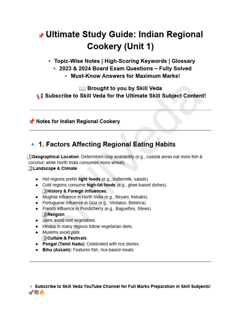 Indian Regional Cookery Guide | PDF | Indian Cuisine | Curry