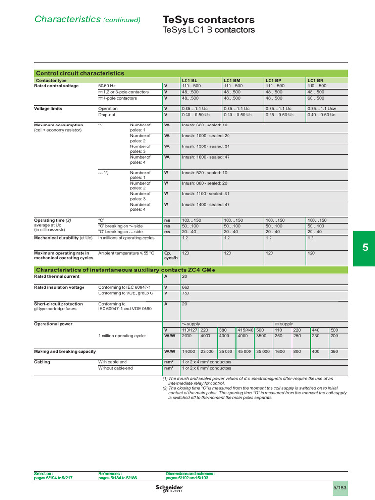 TeSys Contactors Specifications Guide | PDF | Relay | Electronic ...