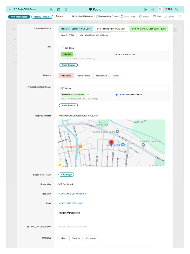Screencapture Podio Integroforce Linerei Demo Final Apps Transactions