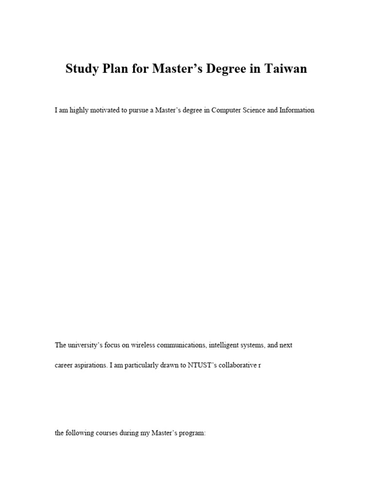 Master's Study Plan in Taiwan's IoT Program | PDF | Internet Of Things ...