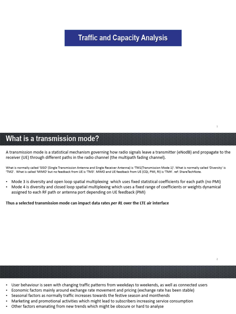 LTE Transmission Modes and Traffic Impact | PDF | Mimo | Multiplexing
