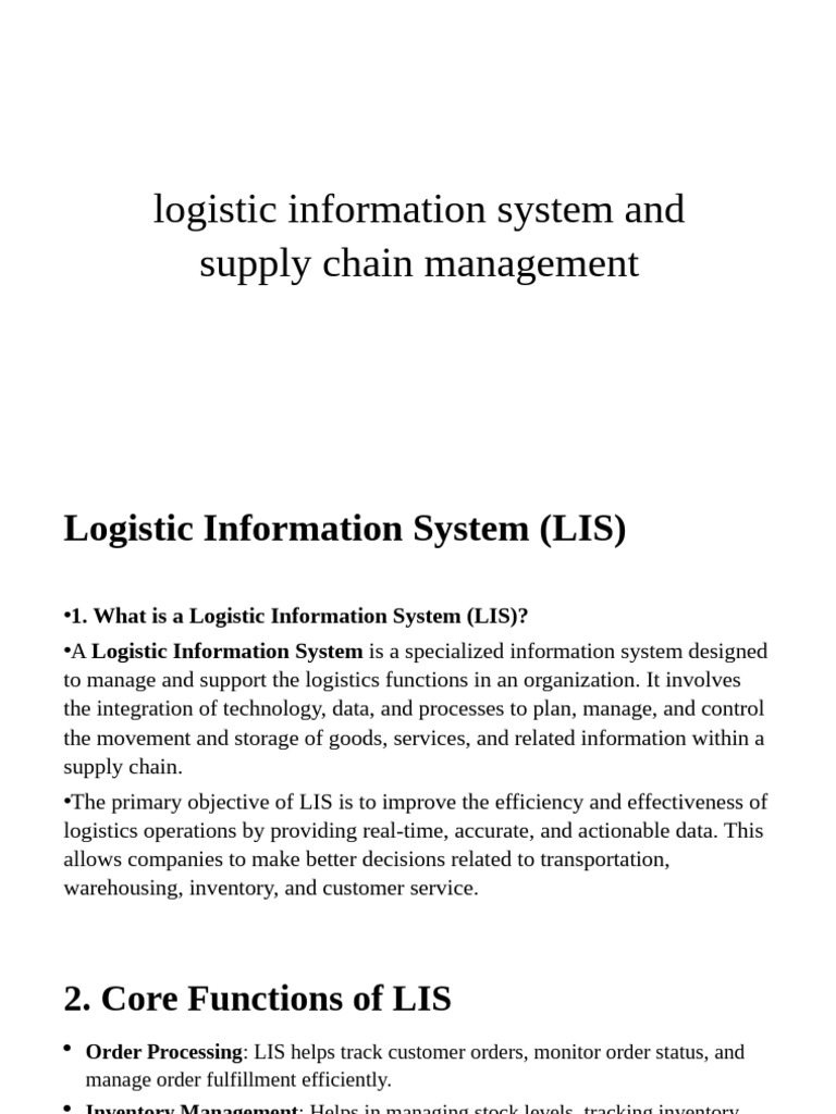 Lis definitions pdf supply chain management logistics