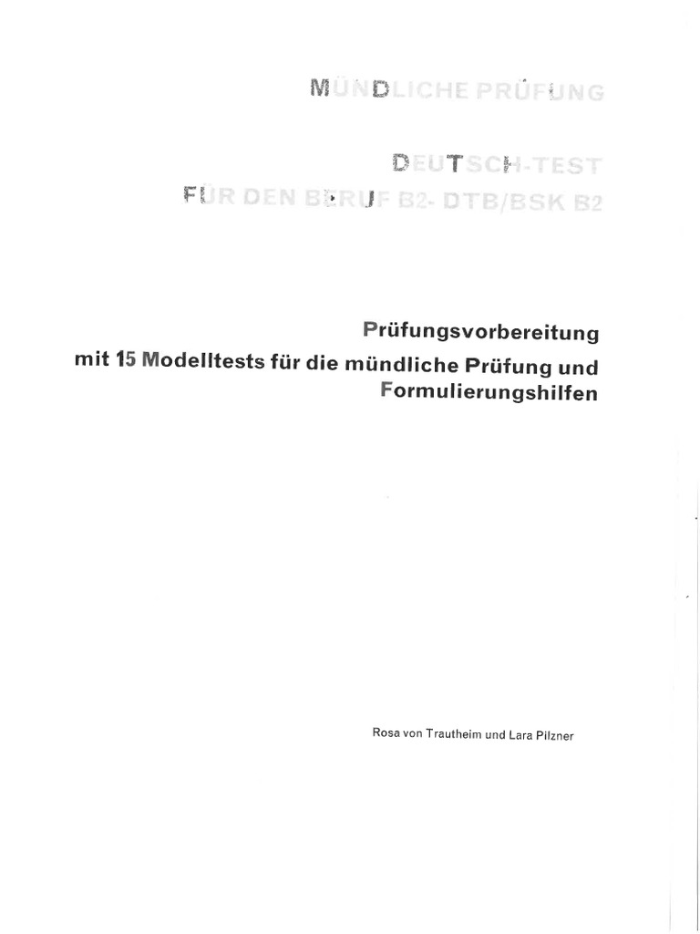 Mundliche Prufung Deutsch Test Fur B2 Pdf