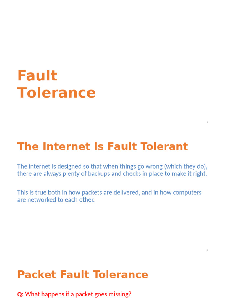 Internet Fault Tolerance Explained | PDF | Computer Network | Internet ...