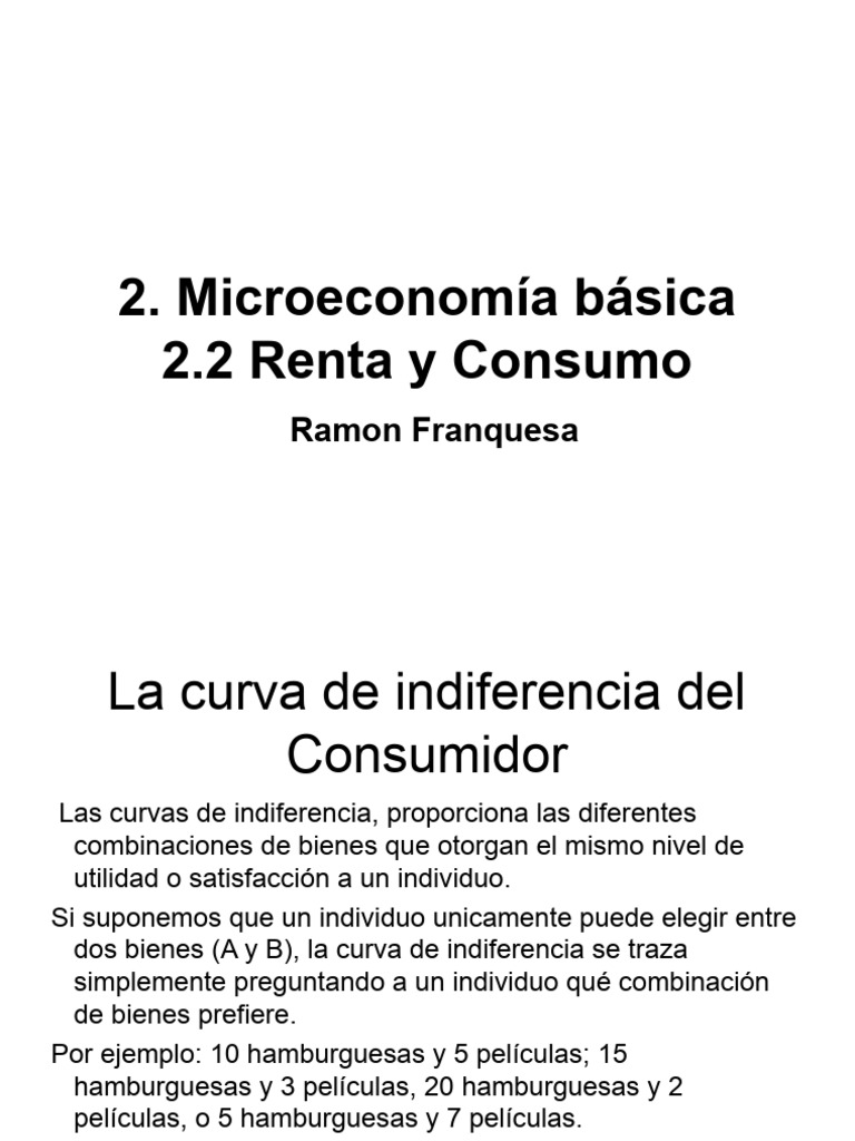 Curva Renta-Consumo y Curva de Engel | PDF | Curva de demanda ...