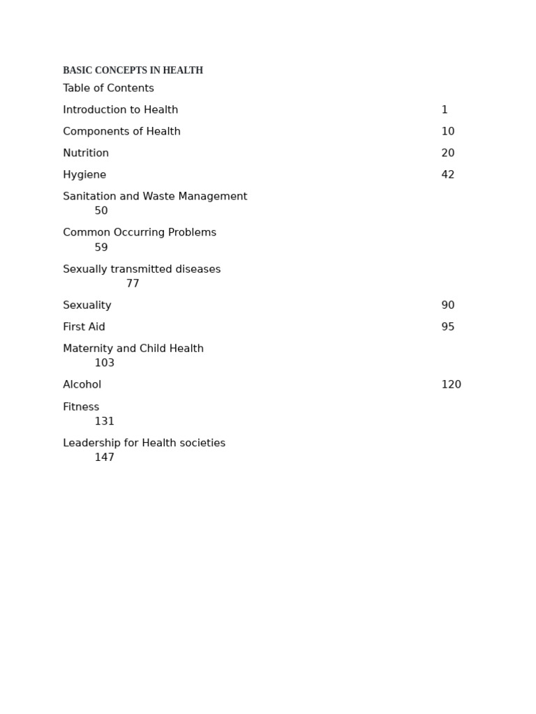 Basic Concepts in Health | PDF | Millennium Development Goals | Infant ...