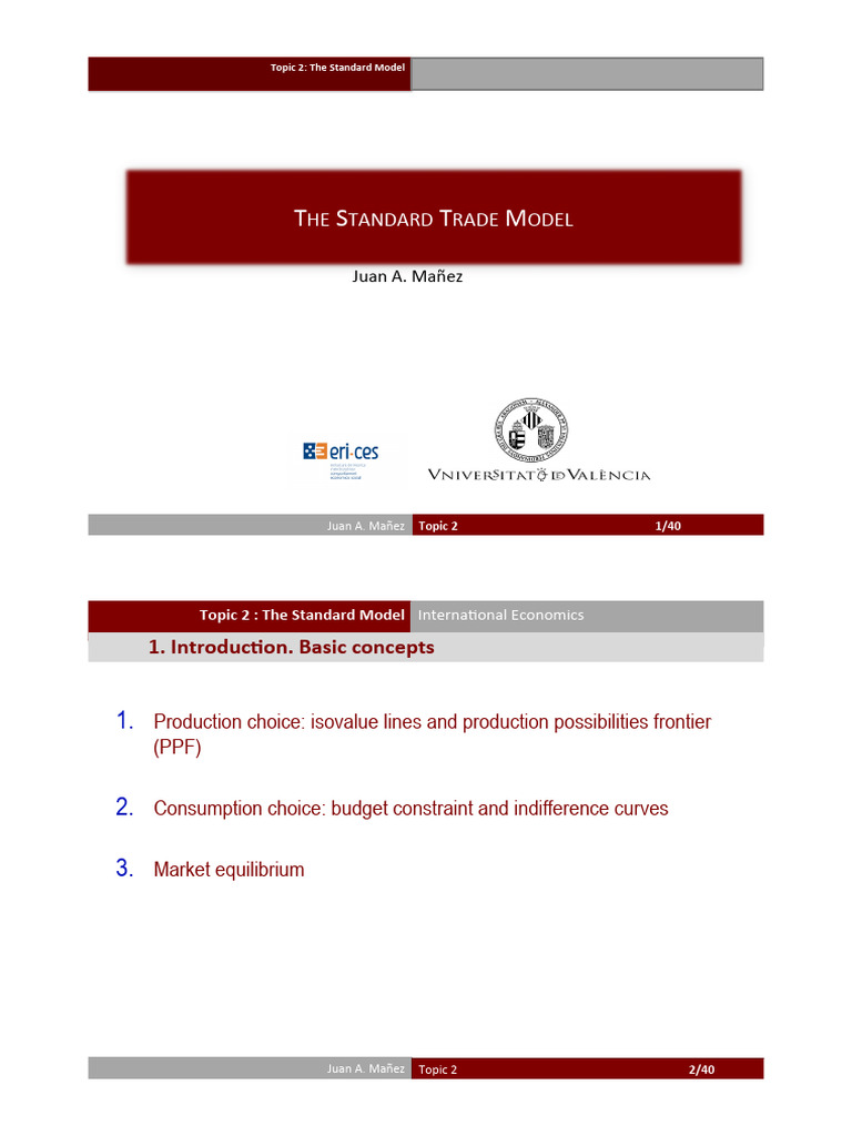 Standard Model of International Trade | PDF | Business Economics ...