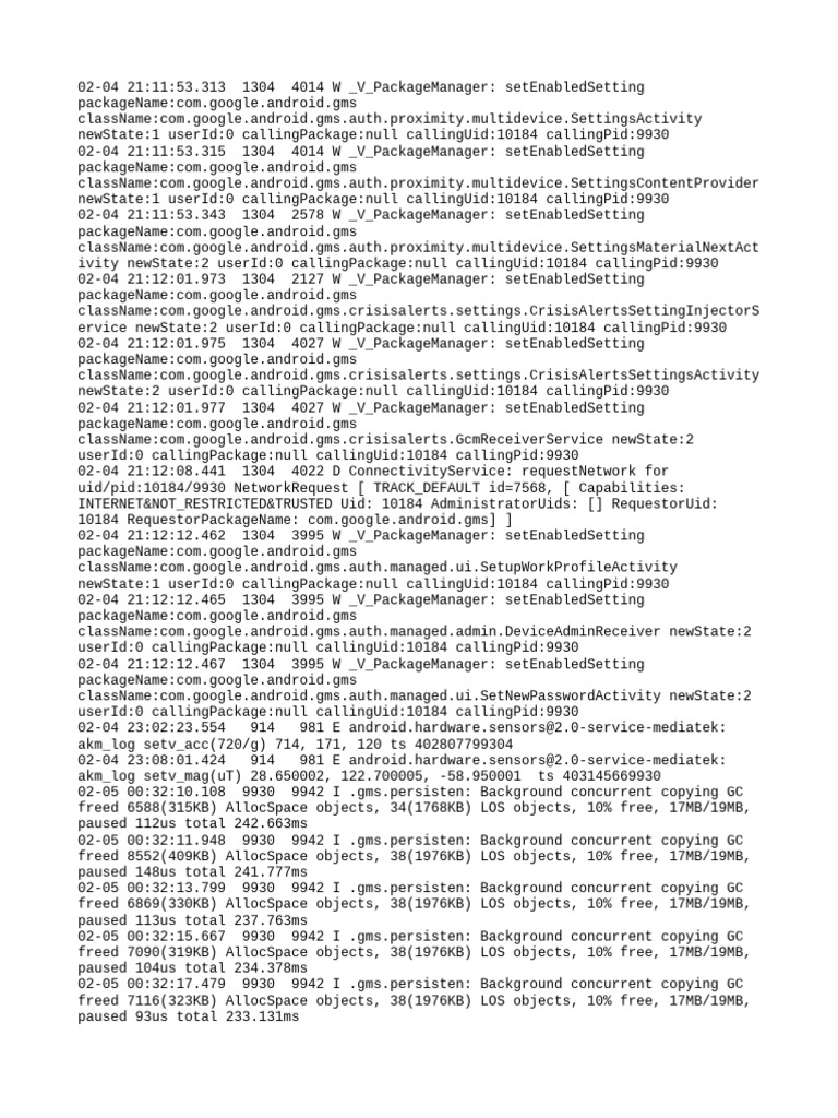 Google Play Services Settings Log | PDF | Computer Engineering ...