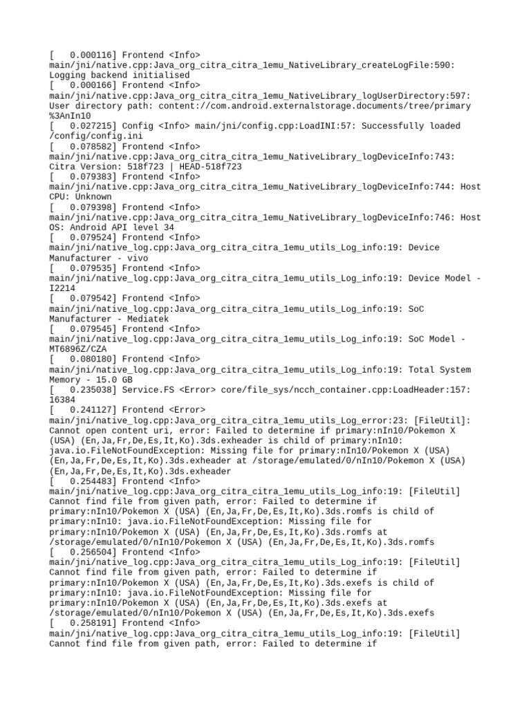 Citra Emulator Log Analysis on Android | PDF | System Software | Software