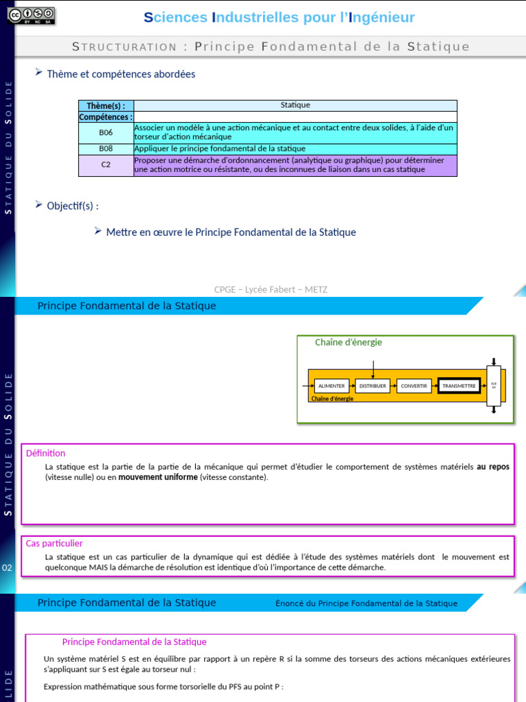 Principe Fondamental de la Statique | PDF | Ingénierie mécanique | Physique
