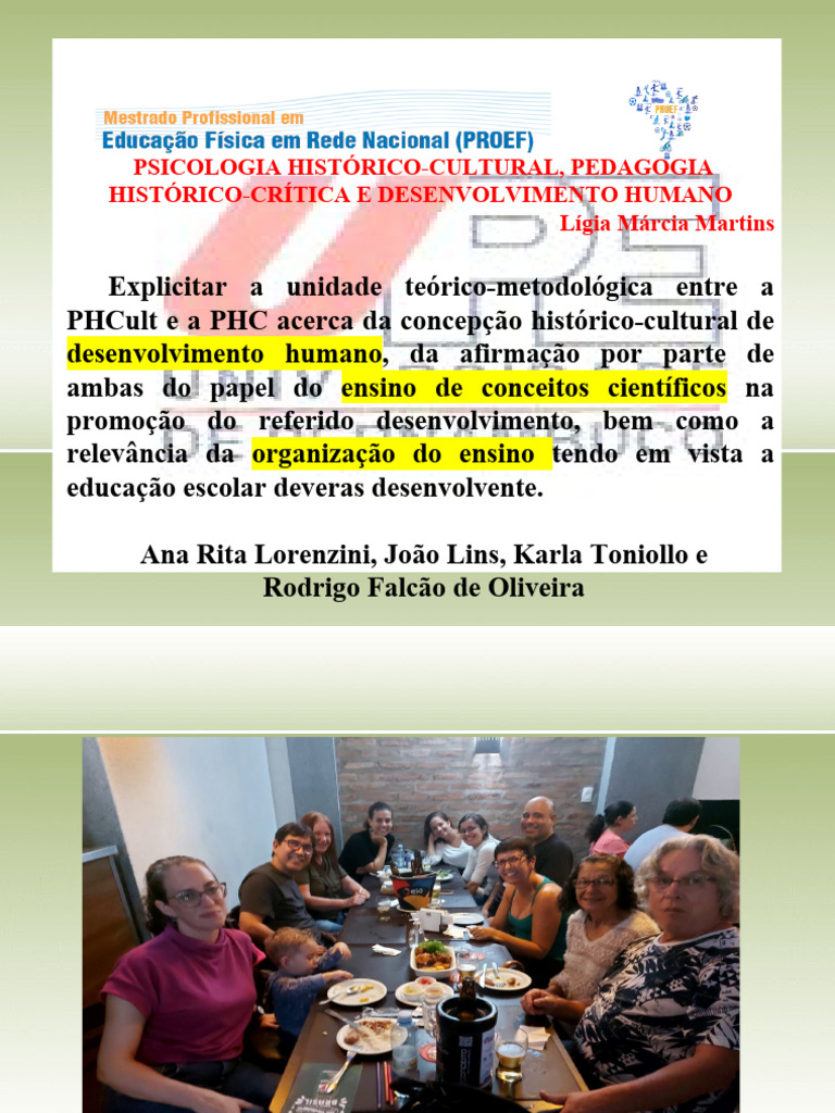 PHCult e PHC: Desenvolvimento Humano | PDF | Pedagogia | Aprendizado