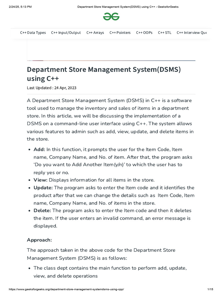 C++ Department Store Management System | PDF | C++ | Computer File
