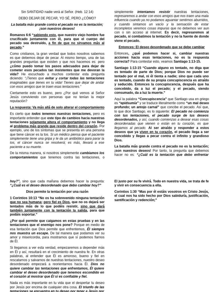 Cómo vencer el pecado y desear a Dios | PDF | Cristo (título) | Pecado
