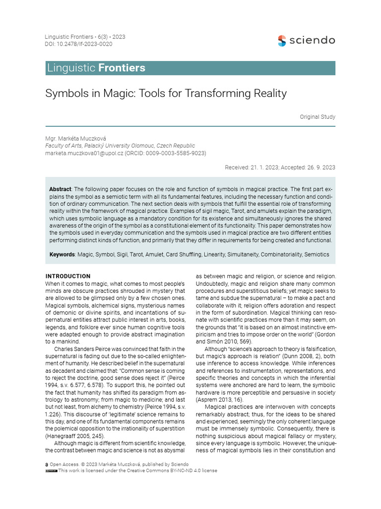 Linguistic: Symbols in Magic: Tools For Transforming Reality | PDF ...