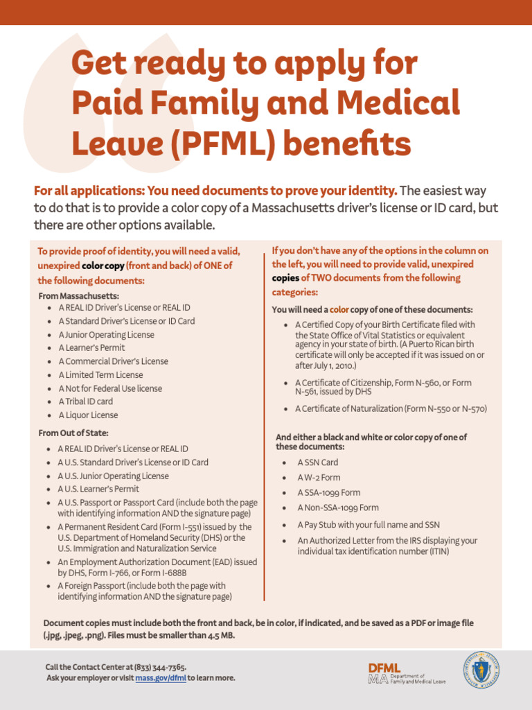 Apply for PFML Benefits in Massachusetts PDF Identity Document