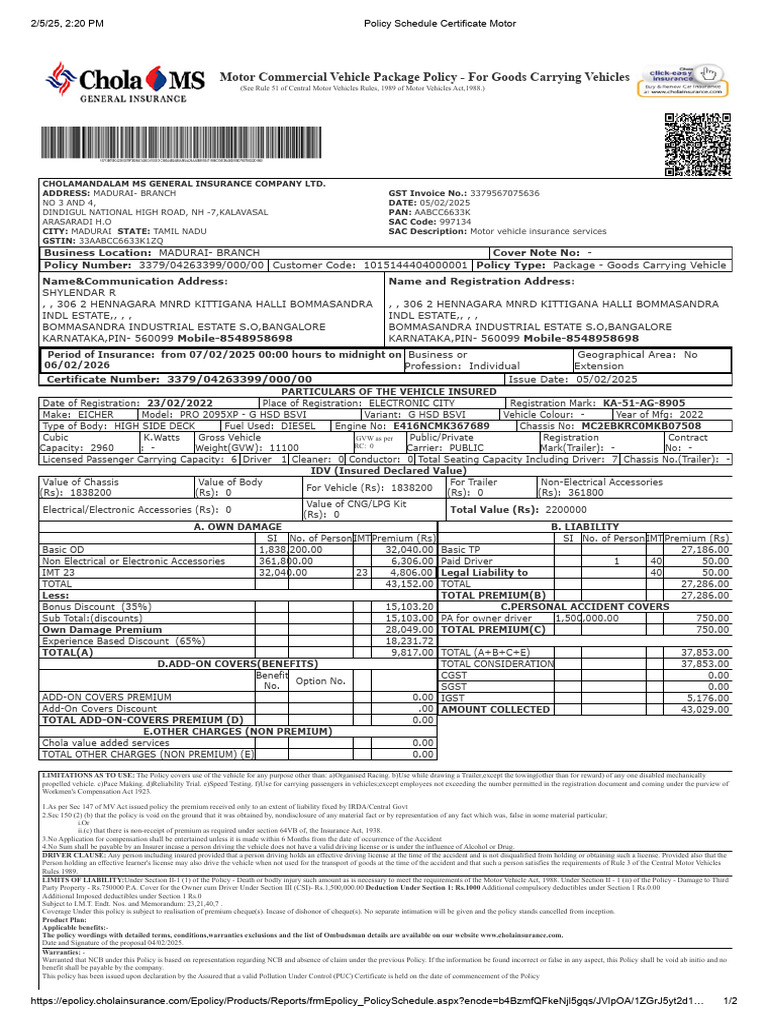 Motor Insurance Policy for Goods Vehicles | PDF | Insurance | Driver's ...