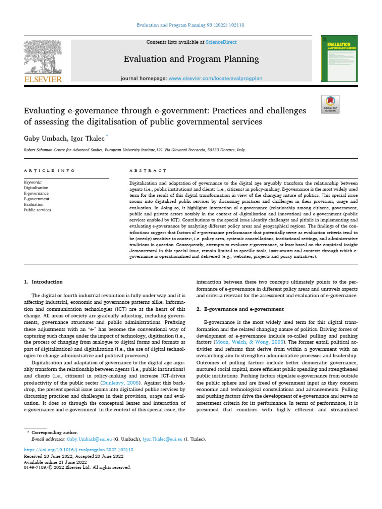Evaluating E-Governance Practices | PDF | Governance | E Government