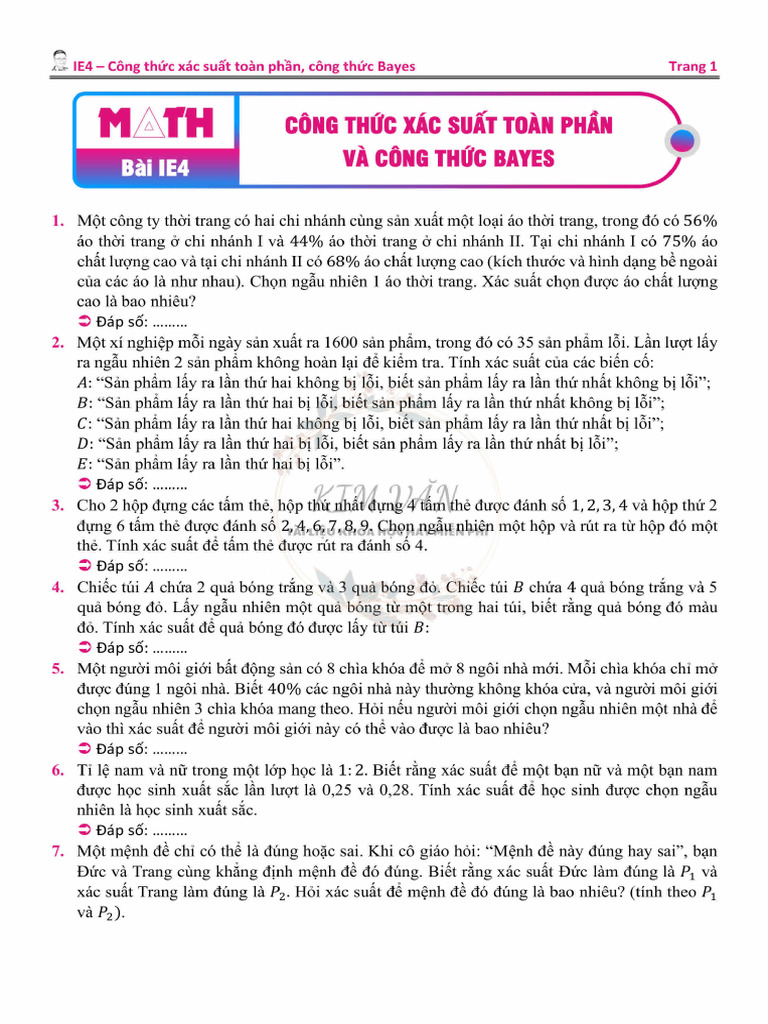 Ie4 cong thuc xac suat toan phan va cong thuc bayes pdf