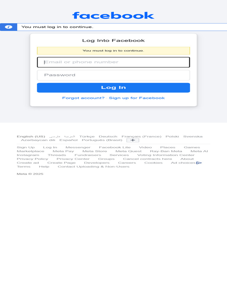Facebook Login and Account Access | PDF
