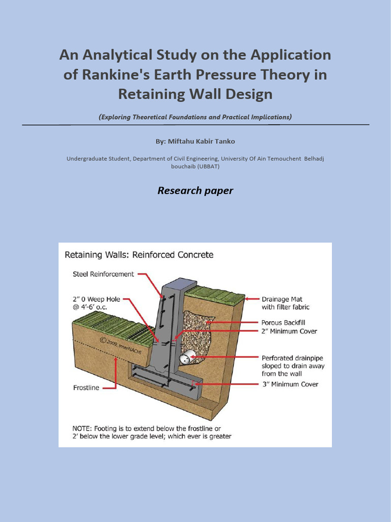 Rankine's Theory in Retaining Wall Design | PDF | Geotechnical ...