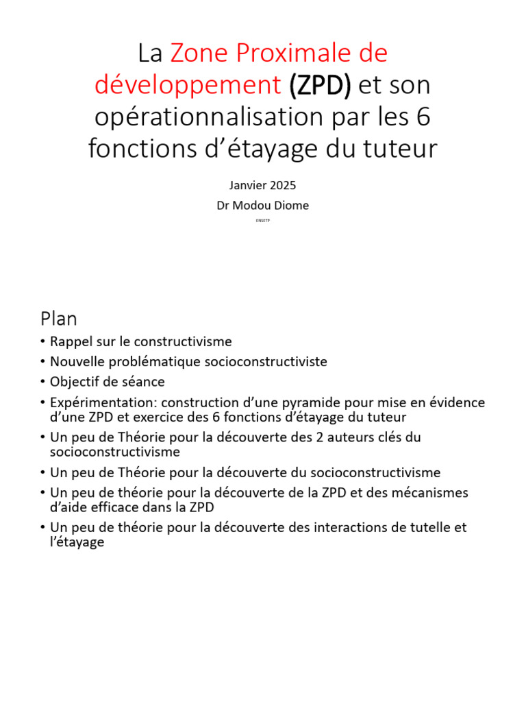 Étayage et ZPD : 6 Fonctions clés | PDF | Constructivisme (Philosophie ...