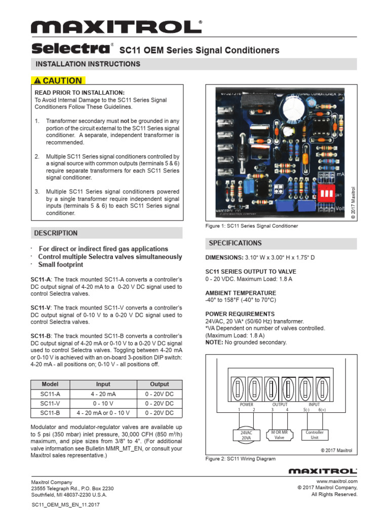 SC11 Signal Conditioners | PDF | Transformer | Electromagnetism