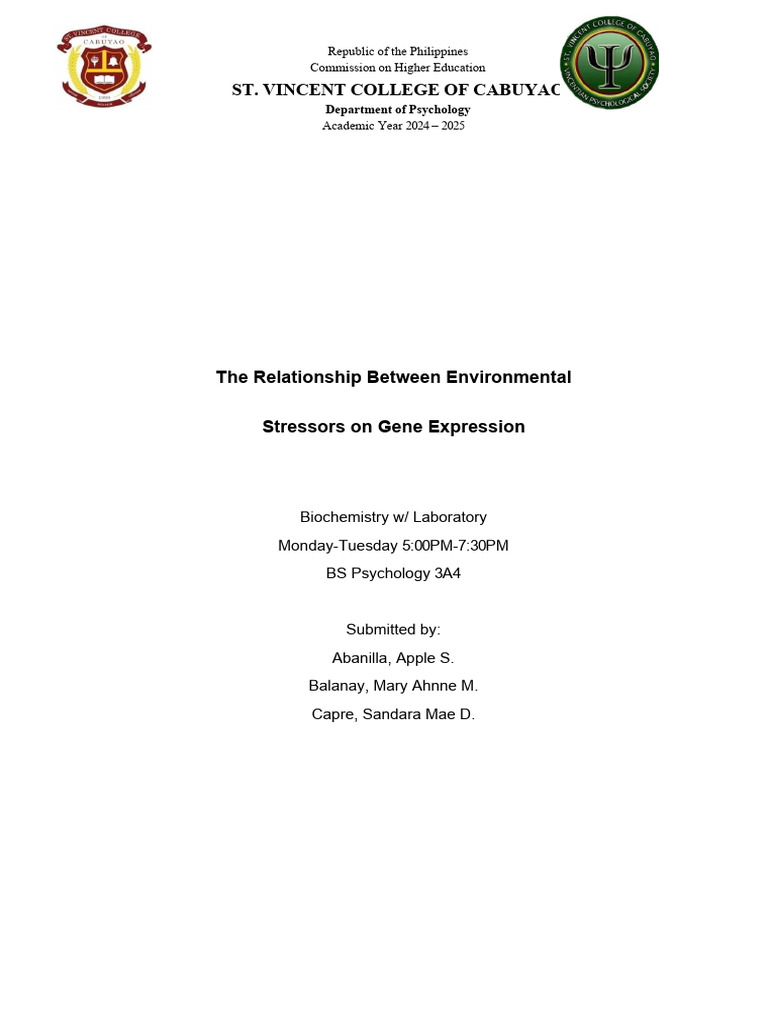 Gene Expression | PDF | Stress (Biology) | Gene Expression