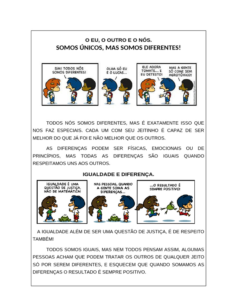 Semelhanças e Diferenças entre Nós | PDF