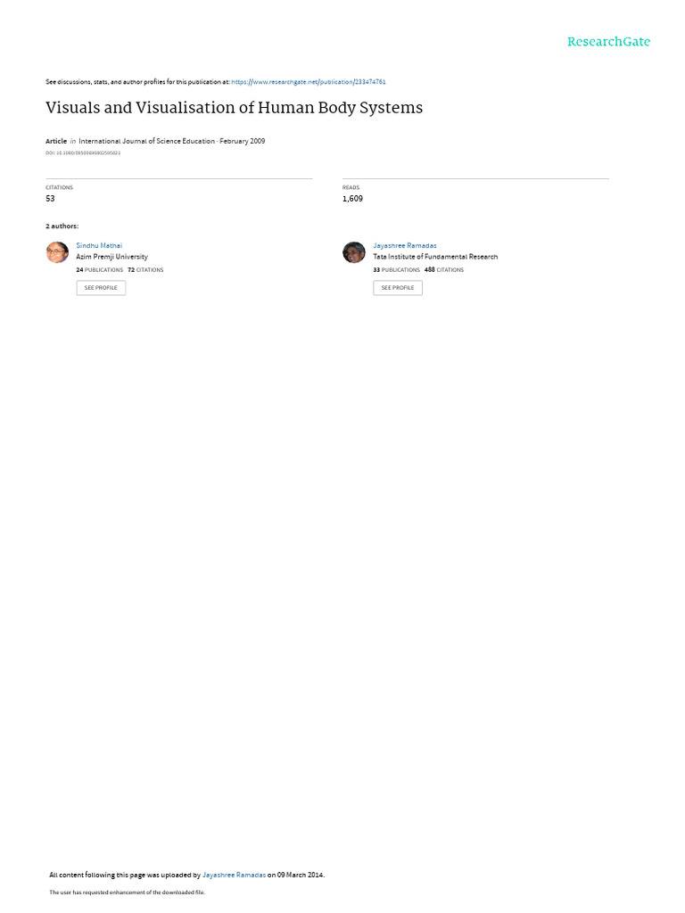 Visuals and Visualisation of Human Body Systems | PDF | Visualization ...