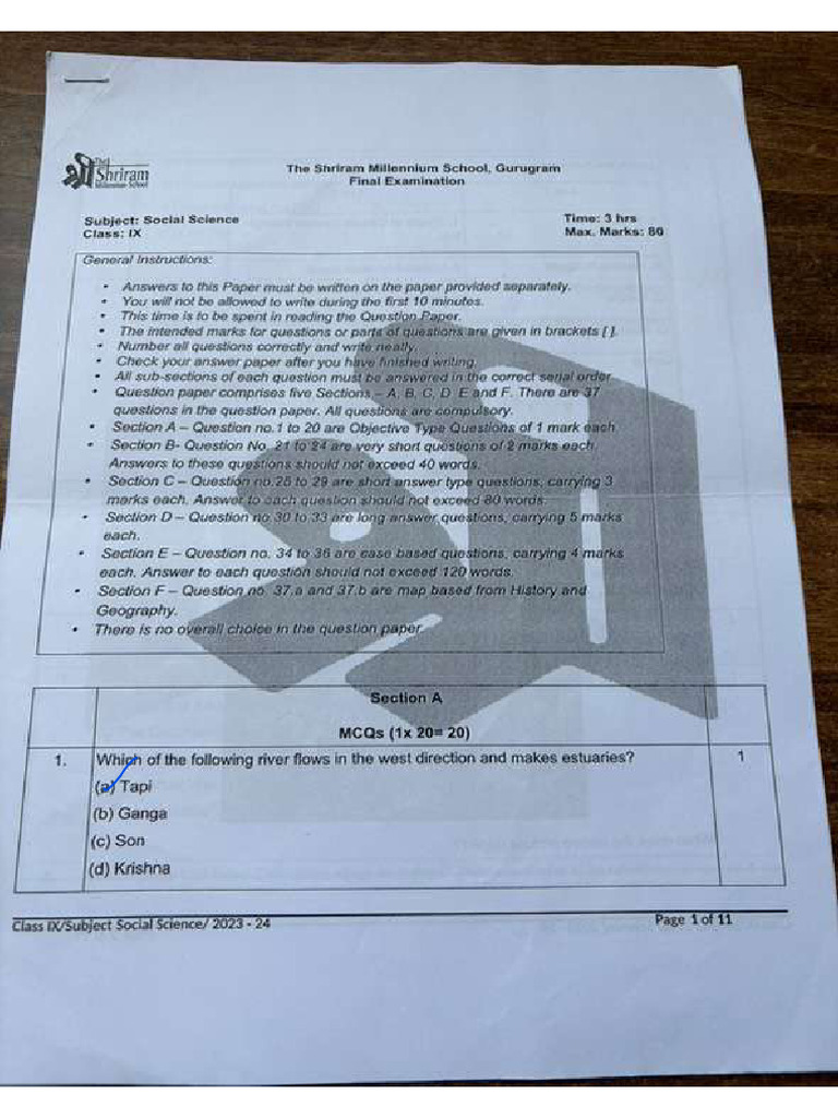 Last Year SST Final Paper | PDF