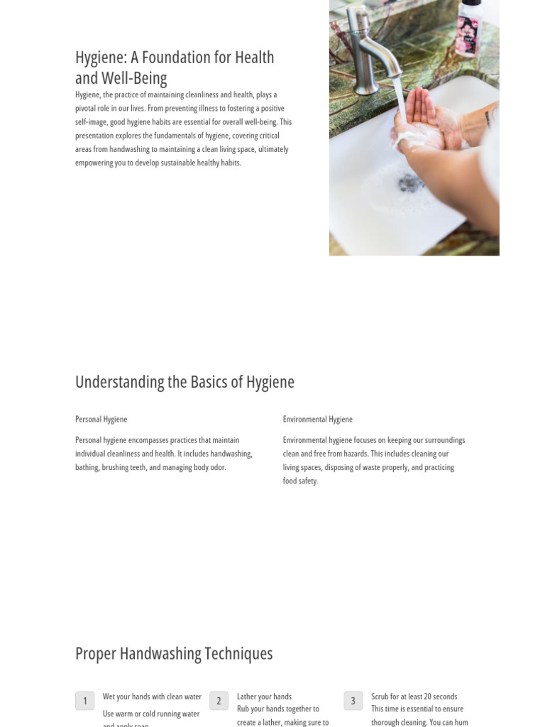 Essential Hygiene Practices for Health | PDF | Hygiene | Hand Washing