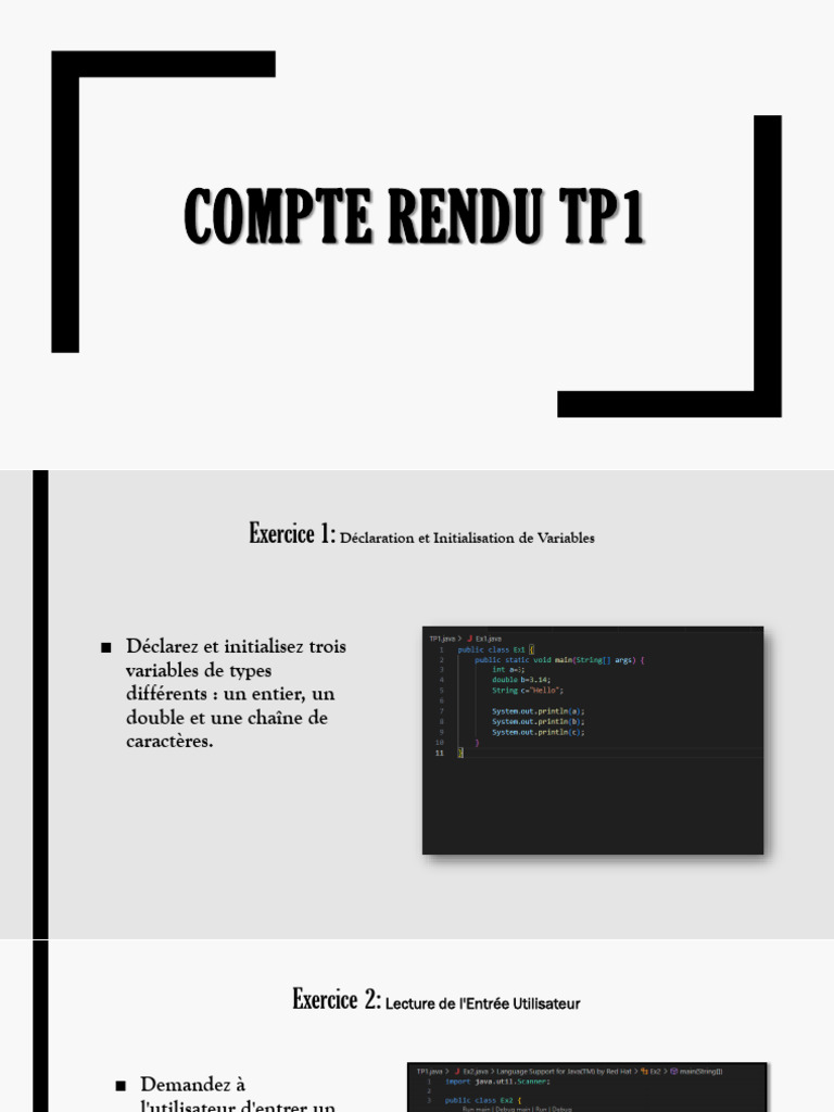 Exercices de Programmation en Java | PDF | Structure de contrôle ...