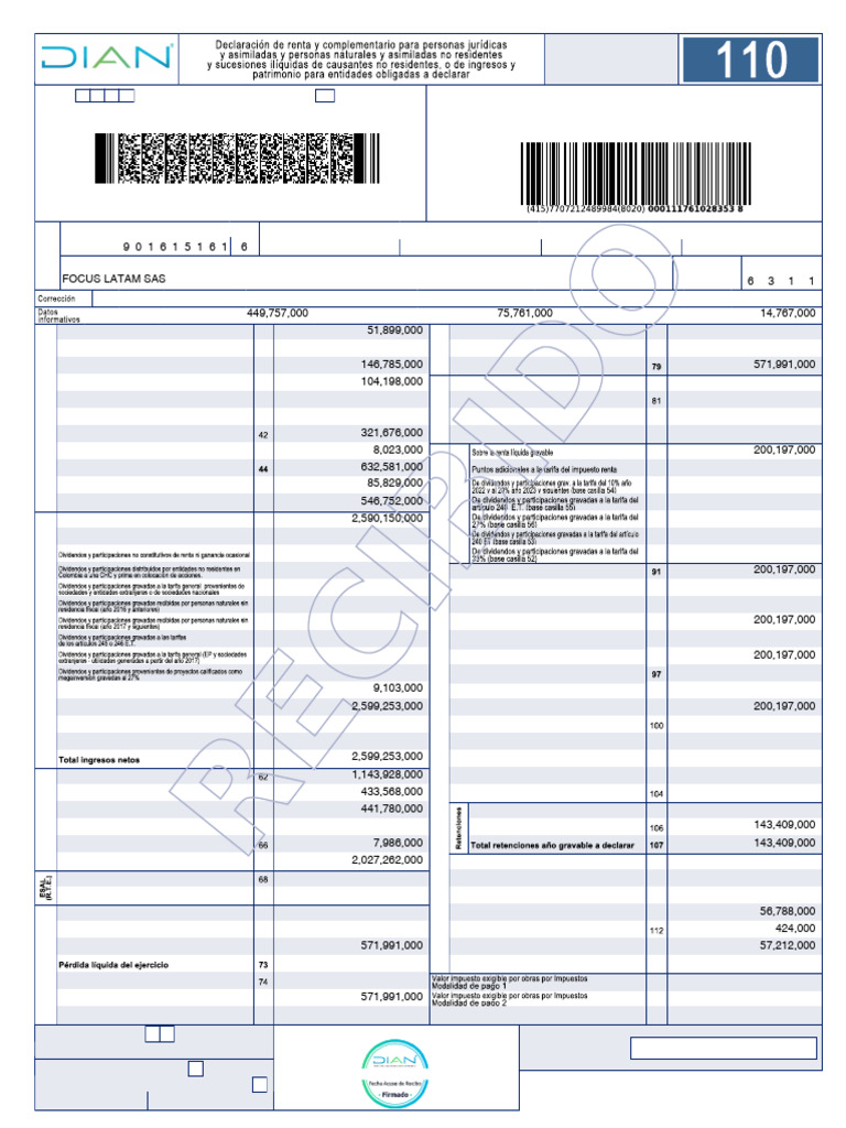 Formulario de Declaración de Renta 2023 | PDF | Impuestos | Economias